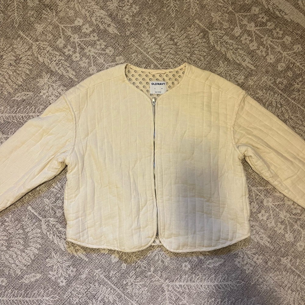 Women's Cream Quilted Jacket